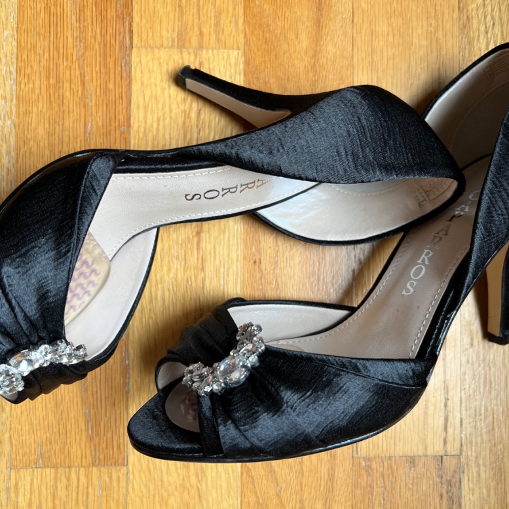 CAPARROS Dior Heels, Black Silk